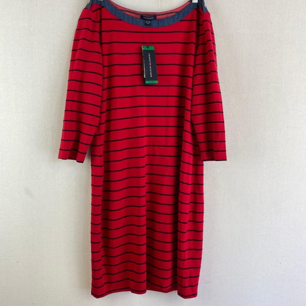 TOMMY HILFIGER Boatneck Striped Dress NWT